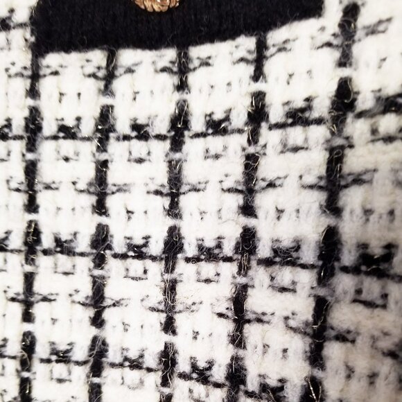 Oversized Tweed Textured Knit Cardigan Jacket Sweater OS Chunky Knit Pockets - Picture 16 of 16